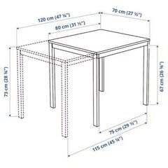  IKEA (イケア)VANGSTA ヴァングスタ 伸長式テーブル【ほぼ新品】の画像