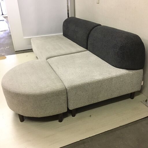  24942  3人掛け組み合わせカウチソファ 関家具   ◆大阪市内・東大阪市他 6,000円以上ご購入で無料配達いたします！◆ ※