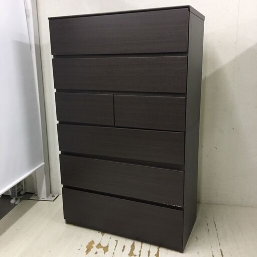  24939  6段7杯 木製チェスト　タンス　幅80cm NITORI   ◆大阪市内・東大阪市他 6,000円以上ご購入で無料配達