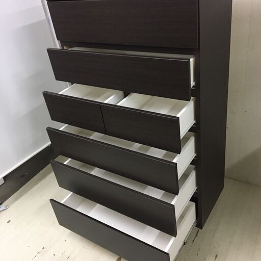  24938  6段7杯 木製チェスト　タンス　幅80cm NITORI   ◆大阪市内・東大阪市他 6,000円以上ご購入で無料配達