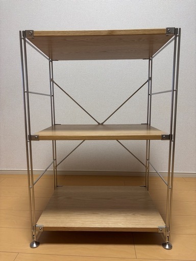 無印良品　ステンレスユニットシェルフ　オーク材棚セット小