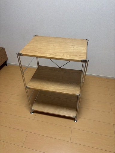 無印良品　ステンレスユニットシェルフ　オーク材棚セット小