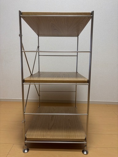 無印良品　ステンレスユニットシェルフ　オーク材棚セット小
