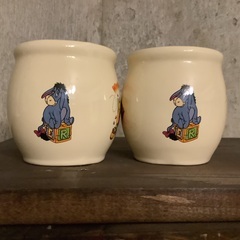 くまのプーさん　ピグレット　コップ　湯呑み　2個セット　ディズニーランド　レトロの画像