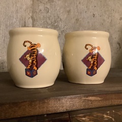 くまのプーさん　ピグレット　コップ　湯呑み　2個セット　ディズニーランド　レトロの画像