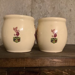 くまのプーさん　ピグレット　コップ　湯呑み　2個セット　ディズニーランド　レトロの画像