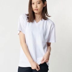 リライブシャツ Vネック 半袖 M ホワイト 姿勢サポート の画像