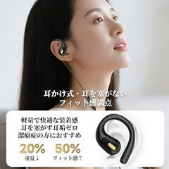 【初登場】 USB Type C オープンイヤー イヤホン 有線 耳を塞がない 耳掛け マイク付き ながら聴き 開放型 イヤホンマイク 着信対応 音量調整 潔癖症の方に iPhone 16│Galaxy│PixelなどタイプCポート搭載のデバイスに対応の画像