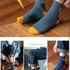 【新品】靴下 おしゃれ ライン入り ソックス 10足 カラフル シンプル 薄手の画像