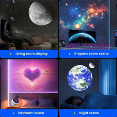 家庭用プラネタリウム本体＋１４種類のフィルム　銀河プロジェクター　ギャラクシーランプ　回転USB星空ライト　360°回転の画像
