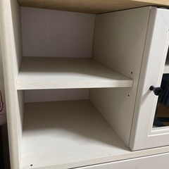 ナフコ　棚　ホワイト キャビネット　モコロ　マルチチェストの画像