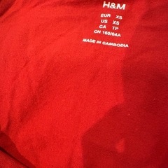 希少品！H&Mバルーンスリーブドレス✴︎リブニットワンピース レッド系 XSの画像
