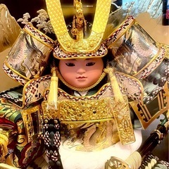【美品】秀月　ガラスケース入り　五月人形　子供大将　お近くでしたら車で配送可能　ご相談くださいの画像