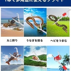 捕獲棒 伸縮式 蛇取り ステンレス製 ロック機能搭載軽量 簡単 捕獲器つかみ棒の画像