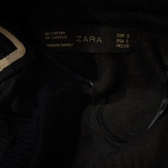 希少品！ZARA ネイビー ニットカーディガン7分袖 ボタン付きの画像