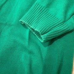 ニットカーディガン グリーン 5分袖　フリーサイズの画像