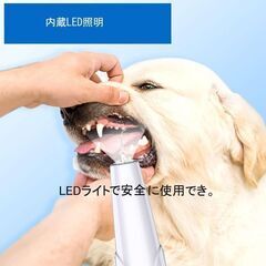 未使用 猫・犬兼用歯ブラシ 超音波振動 USB充電式 5モード調節可能 内蔵LED照明 IPX6防水の画像