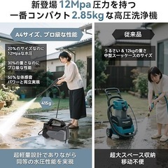 高圧洗浄機 12MPa 小型 防水 無段階調整ノズル フォームノズル グレーの画像