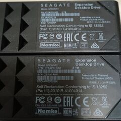 SEAGATE 外付けHDD 2TB 2つの画像