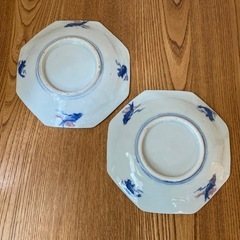 【2枚セット】100年前 大正ヴィンテージ 八角形皿の画像