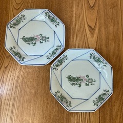 【2枚セット】100年前 大正ヴィンテージ 八角形皿の画像