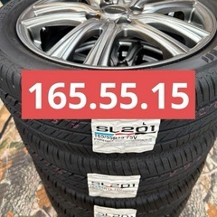 ⑱165/55R15新品タイヤ4本と中古美品ホイールとナット付きの画像