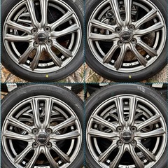 ⑱165/55R15新品タイヤ4本と中古美品ホイールとナット付きの画像