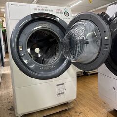 地域限定送料無料　美品【 SHARP 】シャープ 洗濯7.0㎏/乾燥3.5㎏ ドラム式洗濯乾燥機 奥行スリム マンションタイプ ES-S7Dの画像