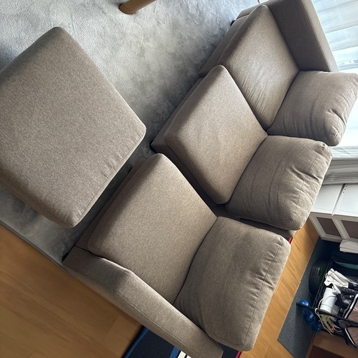 【商談中】カウチソファ　グレー　３Ｐ