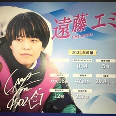 🌟限定商品になります　　ボートレース年間王者　毒島誠選手　遠藤エミ選手　　サイン入りミニクリアファイルの画像