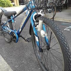 中古子供自転車３５２２　前後タイヤ新品！　２４インチ　６段ギヤ　LEDダイナモライト　 身長123㎝前後の画像