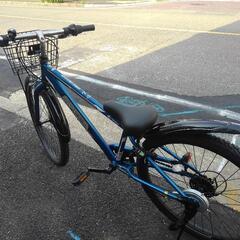 中古子供自転車３５２２　前後タイヤ新品！　２４インチ　６段ギヤ　LEDダイナモライト　 身長123㎝前後の画像