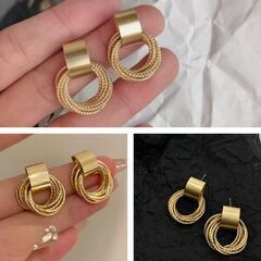 リングチェーンスタッドピアス（新品）の画像
