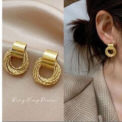 リングチェーンスタッドピアス（新品）