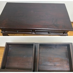 【美品】オシャレなアジアンテーブルとイスのセットの画像