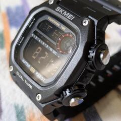 SKMEI デジタル腕時計 ブラック 50m防水の画像