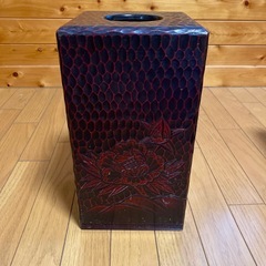 鎌倉彫　６段小引き出し・裁縫箱・ゴミ箱・ティッシュ箱の画像