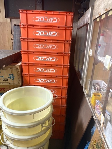 40個　希少 レトロ　コロバン　コンテナ パン ケース　プラ フード 配達箱 貴重 古い 昭和 古道具 アンティーク