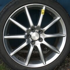スバル純正ホイール 日本製 レガシィ １８インチ ５JJ オフセット５５ 215/45R18 スポーク ５穴 　の画像