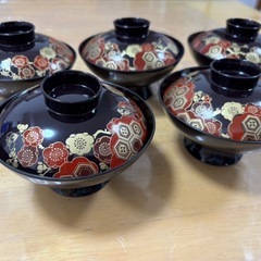 【未使用品】会津塗　吸椀5個の画像