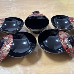 【未使用品】会津塗　吸椀5個の画像