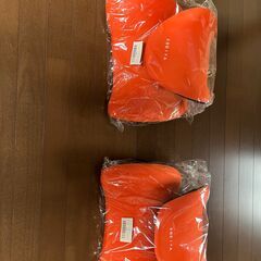オレンジがスポーティーな　首と腰を守るランバーサポート　2セット【新品】の画像