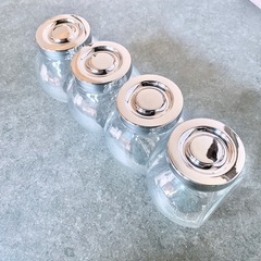 IKEA イケア　RAJTAN ライタン スパイス瓶, ガラス/アルミカラー, 15 cl 4 ピース　　4個の画像