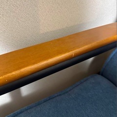 ブルー　ファブリックソファー　2人掛けの画像