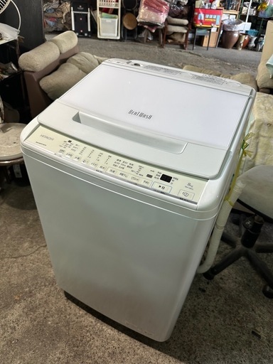 848日立 ビートウォッシュ 8kg洗濯機 ナイアガラビート洗浄 風呂水ホース付 HITACHI 日立 全自動洗濯機 ビートウォッシュ 8.0kg ナイアガラビート