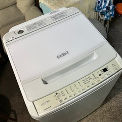 日立 全自動洗濯機 洗濯容量8kg ホワイト ビートウォッシュ BW-V80G W 本体幅57cm つけおきプラス 大流量ナイアガラ ビート洗浄の画像