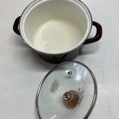 I2508-684 パール金属 両手鍋 16cm フタ付き 対応熱源不明 中古の画像