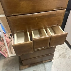 🎉【家具処分セール】ブラウン木目タンス7段の画像