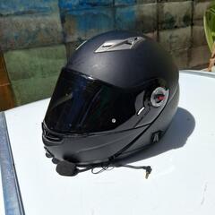 ⏹️モーターヘッド システムフルフェイスヘルメットLサイズ マットブラック インカム付き　の画像