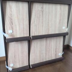 【引取限定】木目調 フラップ扉付き収納棚の画像